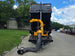 7x16x3 Gorilla Telescopic Leaf Dump Trailer System With 21hp Leaf Debris Loader Lifted front side picture 