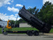 7x16x3 Gorilla Telescopic Leaf Dump Trailer System With 21hp Leaf Debris Loader Lifted right side picture