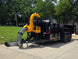 7x16x3 Gorilla Telescopic Leaf Dump Trailer System With 21hp Leaf Debris Loader Front right angle picture 