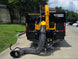 7x16x3 Gorilla Telescopic Leaf Dump Trailer System With 21hp Leaf Debris Loader Open front side picture.