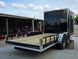 7x20 Black V-nose Hybrid Enclosed Trailer (2) 7K Axles Back right angle picture 