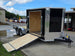 7x20 Black V-nose Hybrid Enclosed Trailer (2) 7K Axles Open front left angle picture 