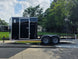 7x20 Black V-nose Hybrid Enclosed Trailer (2) 7K Axles Right side picture 
