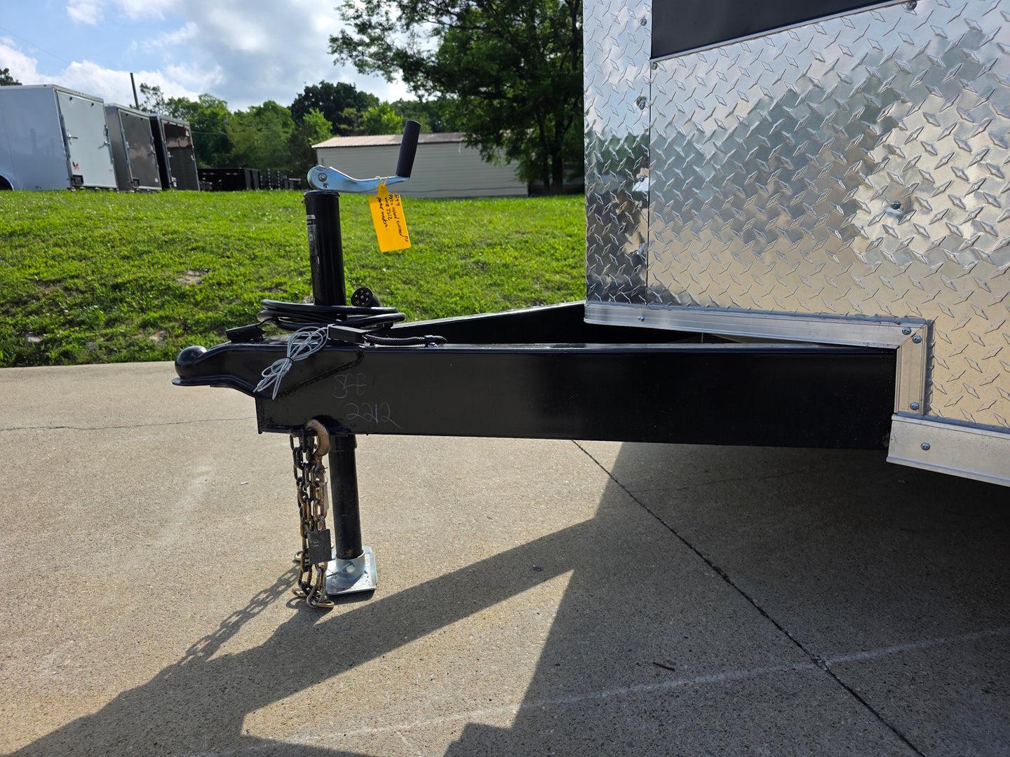7x20 Black V-nose Hybrid Enclosed Trailer (2) 7K Axles Tongue picture 