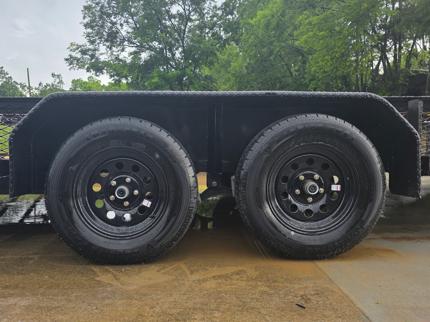 7x20 Dovetail Utility Trailer with 1ft Mesh Side Gate (2) 3,500lb Axles 7K GVWR Axle picture 