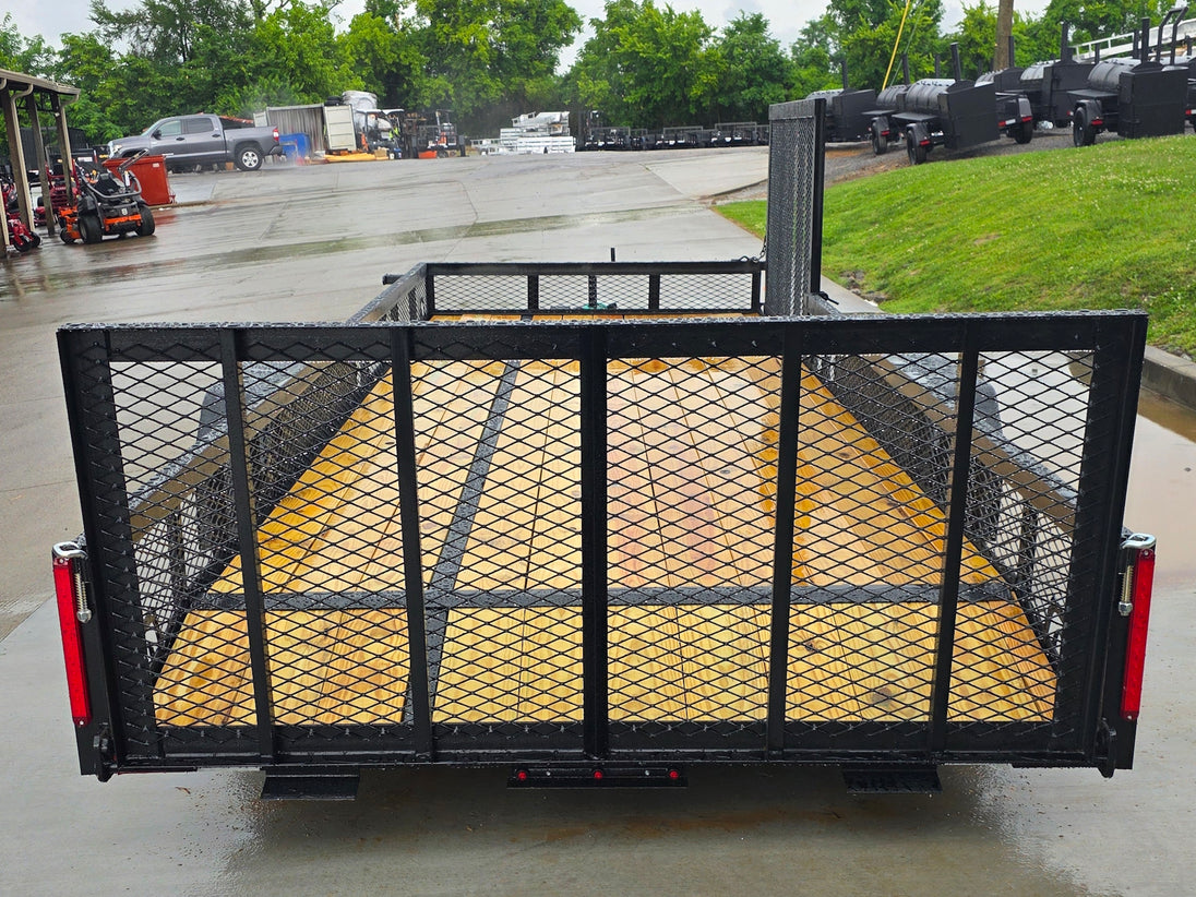 7x20 Dovetail Utility Trailer with 1ft Mesh Side Gate (2) 3,500lb Axles 7K GVWR Back side picture 