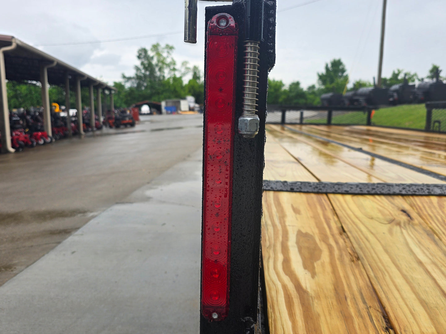 7x20 Dovetail Utility Trailer with 1ft Mesh Side Gate (2) 3,500lb Axles 7K GVWR Brake light picture 