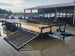 7x20 Dovetail Utility Trailer with 1ft Mesh Side Gate (2) 3,500lb Axles 7K GVWR Open front left angle picture 