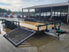 7x20 Dovetail Utility Trailer with 1ft Mesh Side Gate (2) 3,500lb Axles 7K GVWR Open front left angle picture 