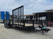 7x20 Powder Coated Utility Trailer with Side Gate and 18" Mesh (2) 5,200lb Axles Front left angle picture 