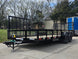 7x20 Powder Coated Utility Trailer with Side Gate and 18" Mesh (2) 5,200lb Axles Front right angle picture 