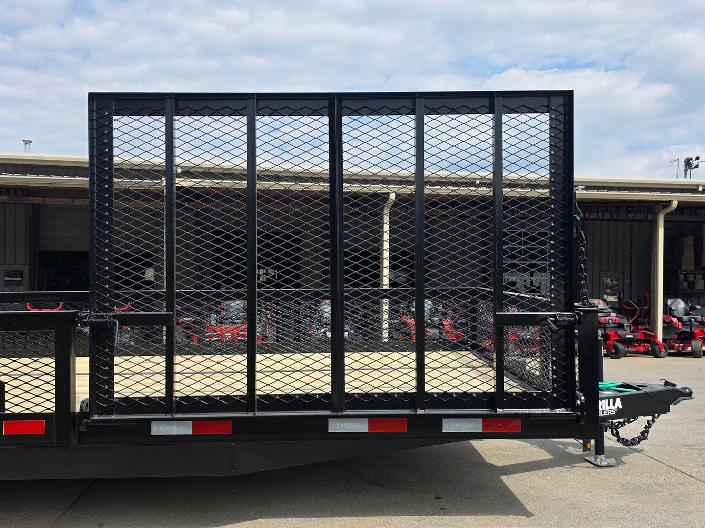 7x20 Powder Coated Utility Trailer with Side Gate and 18" Mesh (2) 5,200lb Axles Side gate picture 
