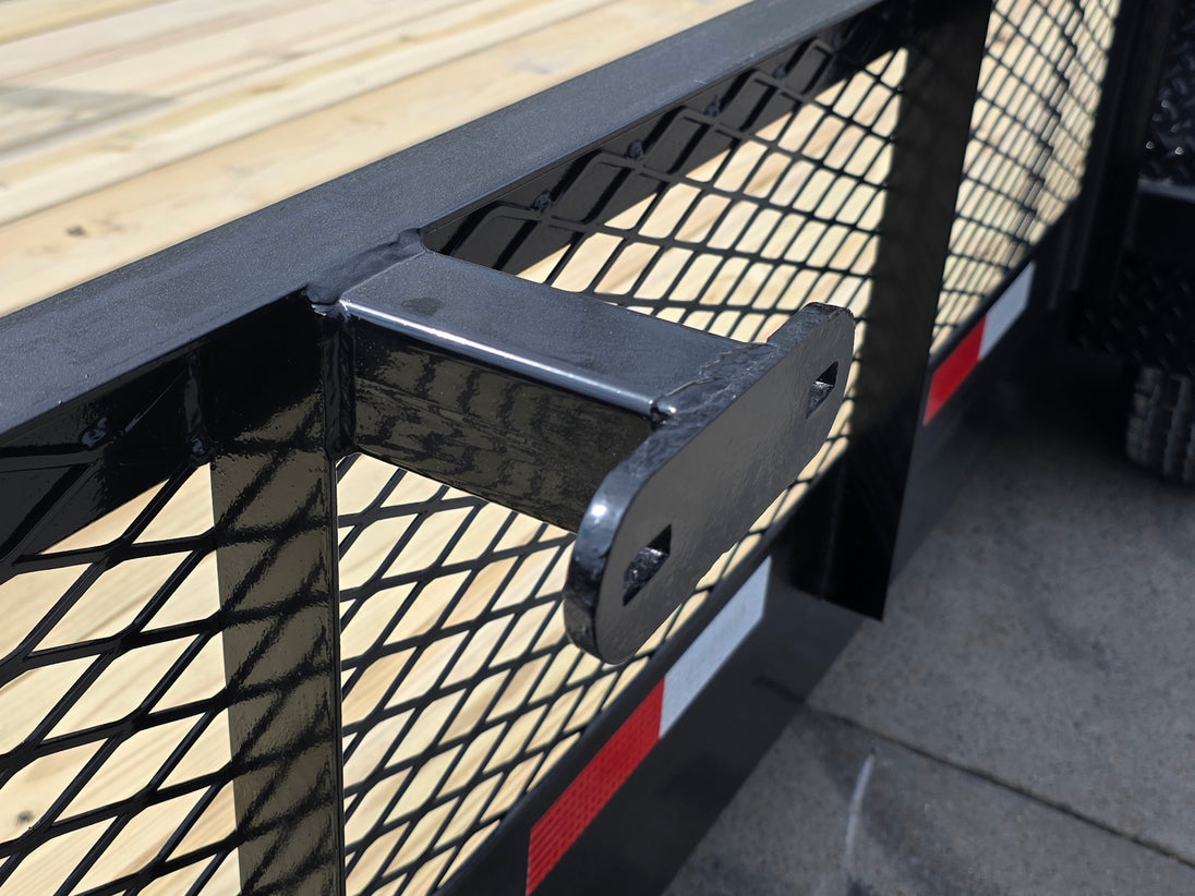 7x20 Powder Coated Utility Trailer with Side Gate and 18" Mesh (2) 5,200lb Axles Tire mount picture 
