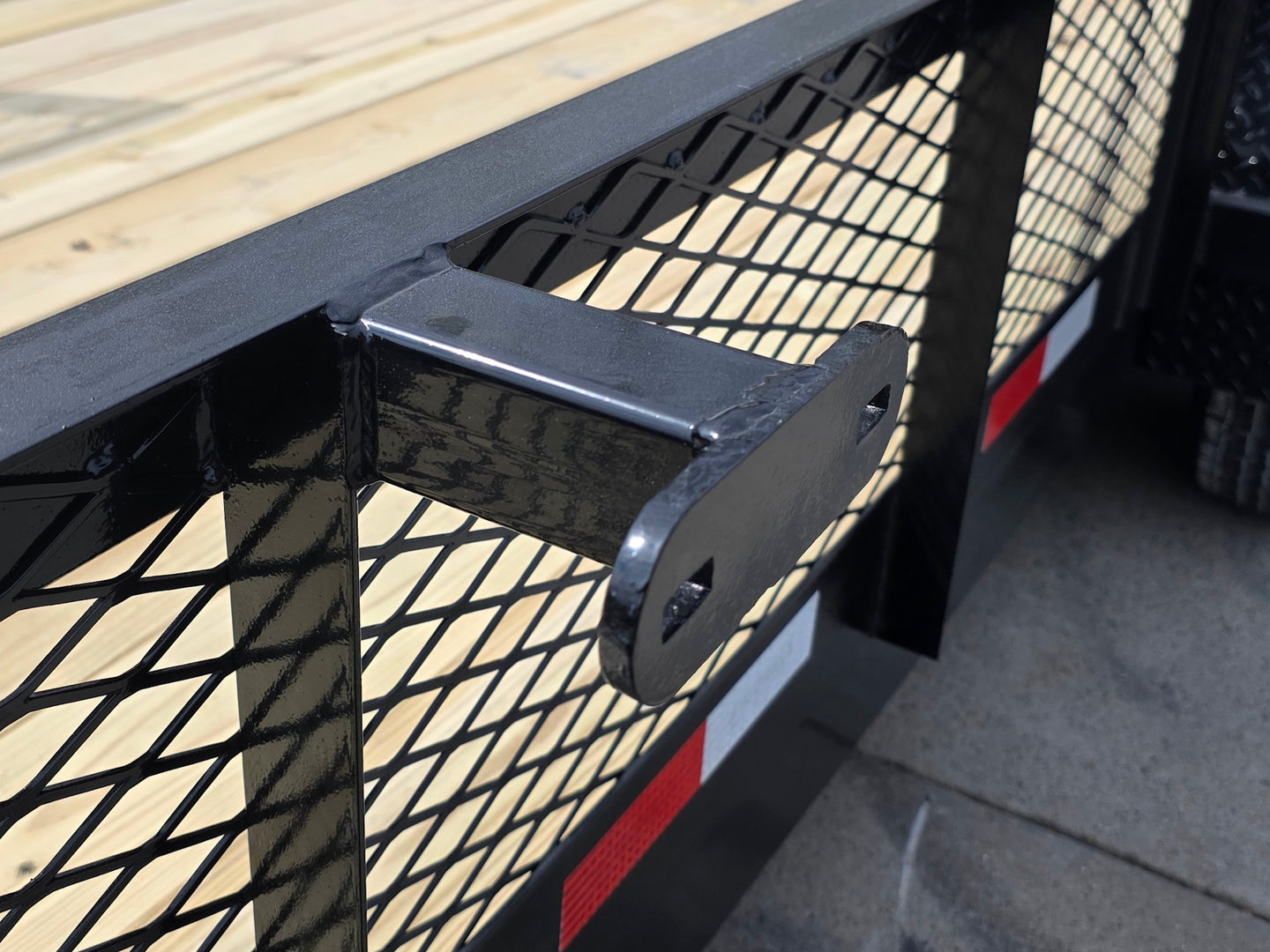 7x20 Powder Coated Utility Trailer with Side Gate and 18" Mesh (2) 5,200lb Axles Tire mount picture 