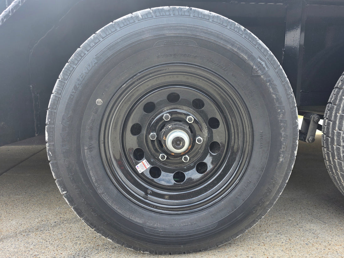 7x20 Powder Coated Utility Trailer with Side Gate and 18" Mesh (2) 5,200lb Axles Wheel picture 