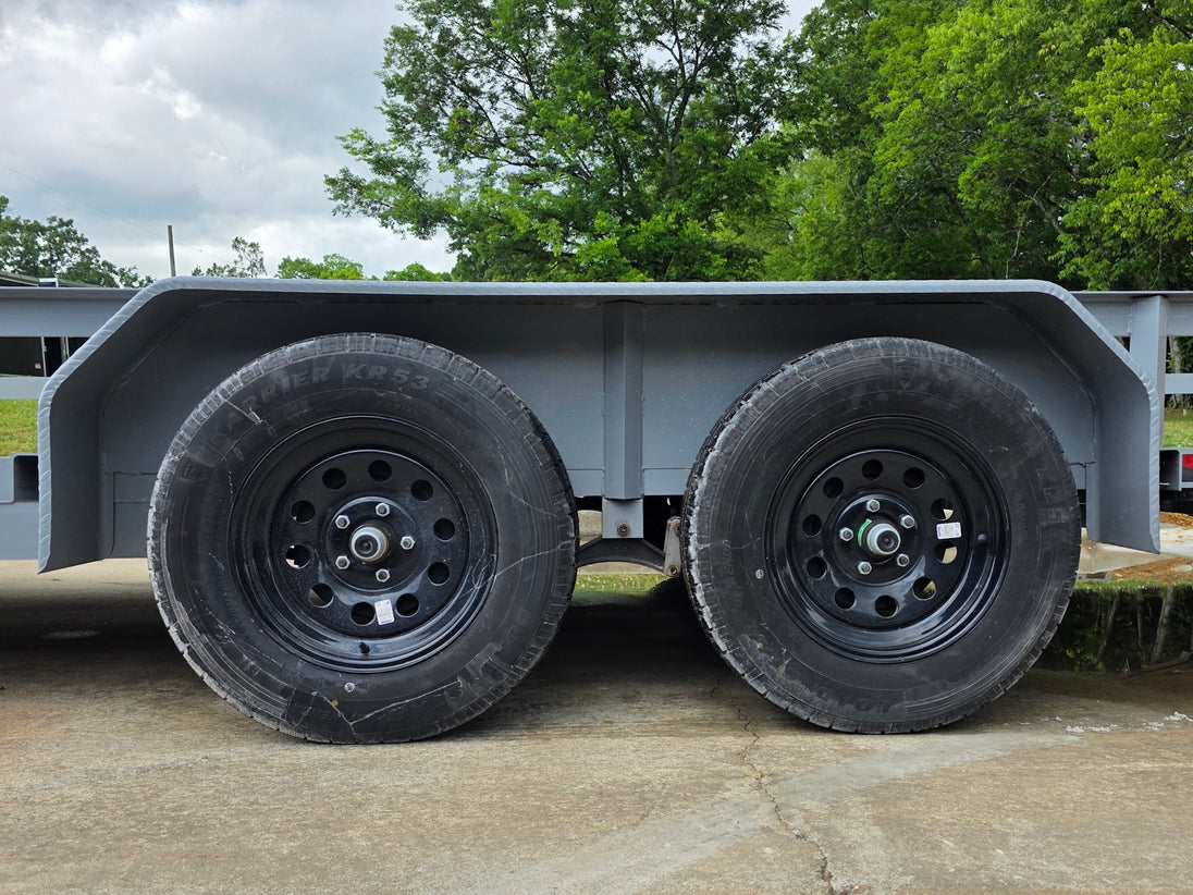 7x20 Utility Trailer Dovetail Powder Coated W/gate (2) 3500lb Axles 7k GVWR  2-brakes Axel picture 