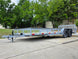 7x20 Utility Trailer Dovetail Powder Coated W/gate (2) 3500lb Axles 7k GVWR  2-brakes Front right angle picture 