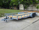 7x20 Utility Trailer Dovetail Powder Coated W/gate (2) 3500lb Axles 7k GVWR  2-brakes Open front right angle picture 
