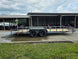 7x20 Utility Trailer Dovetail Powder Coated W/gate (2) 3500lb Axles 7k GVWR  2-brakes Open left side picture 