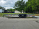 7x20 Utility Trailer Dovetail Powder Coated W/gate (2) 3500lb Axles 7k GVWR  2-brakes Open right side picture 