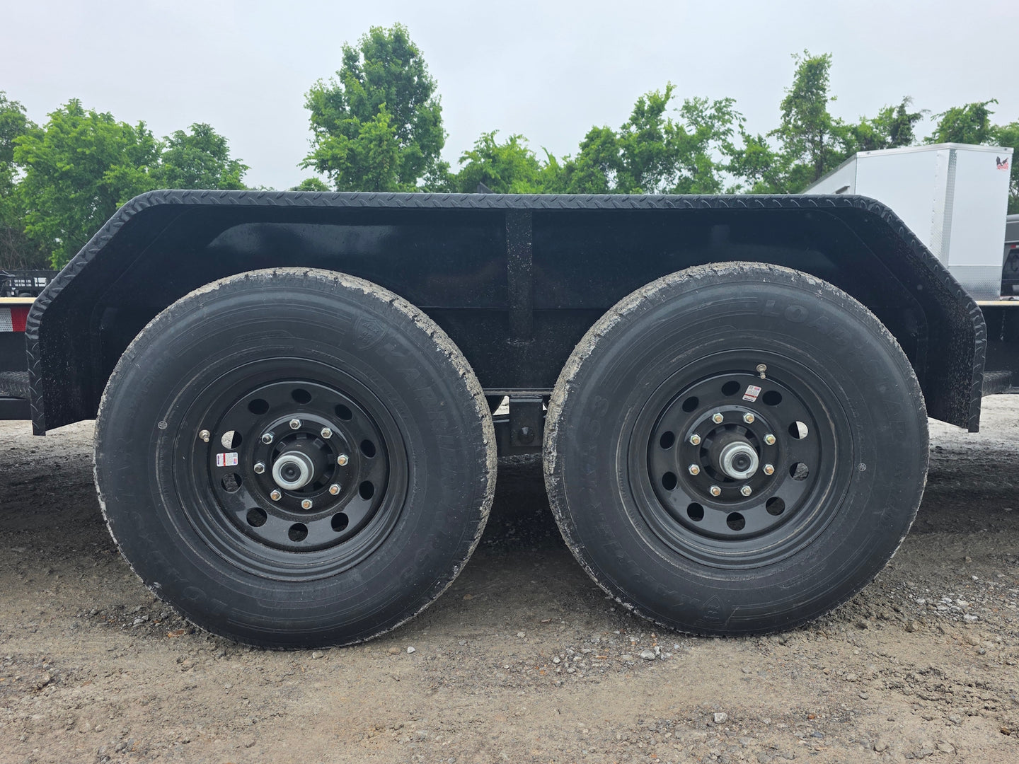 7x24 Gooseneck Equipment Trailer (2) 7K Axles Standup Ramps 14k GVWR Axle picture 