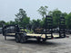 7x24 Gooseneck Equipment Trailer (2) 7K Axles Standup Ramps 14k GVWR Back left angle picture 