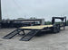 7x24 Gooseneck Equipment Trailer (2) 7K Axles Standup Ramps 14k GVWR Open back right-angle picture 