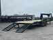 7x24 Gooseneck Equipment Trailer (2) 7K Axles Standup Ramps 14k GVWR Open back right-angle picture 