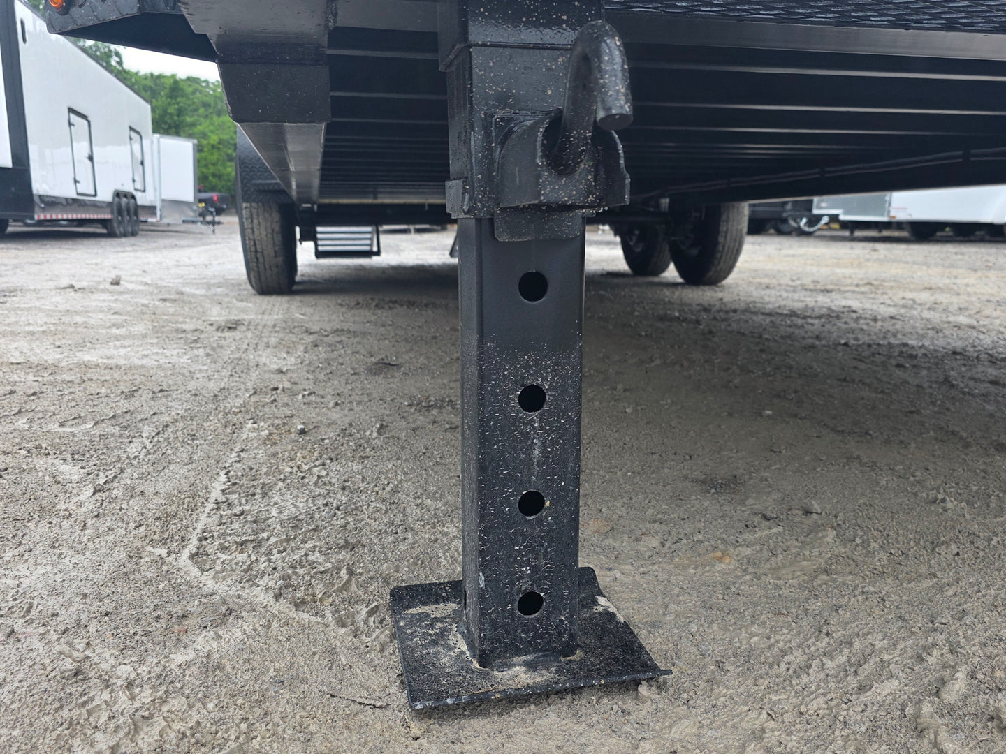 7x24 Gooseneck Equipment Trailer (2) 7K Axles Standup Ramps 14k GVWR Stabilizer jack picture 