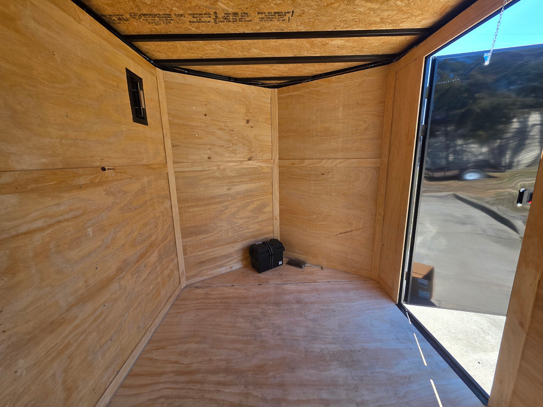 7x26 Black Hybrid Enclosed and Utility Trailer (2) 5200lb Axles 10K GVWR front inside view picture 