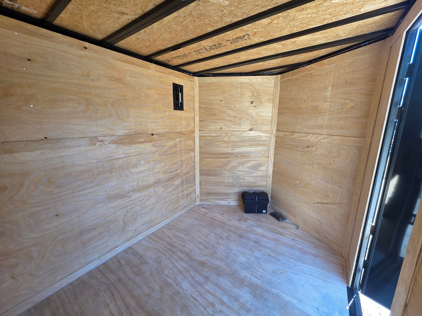 7x26 Black Hybrid Enclosed and Utility Trailer (2) 5200lb Axles 10K GVWR inside right angled view picture 