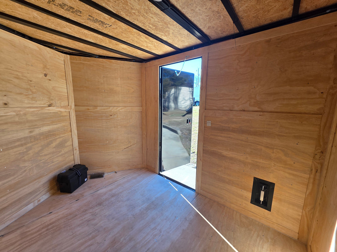 7x26 Black Hybrid Enclosed and Utility Trailer (2) 5200lb Axles 10K GVWR left inside view picture 