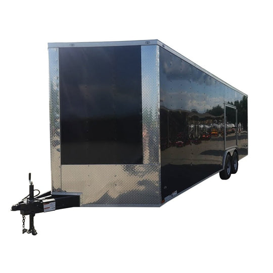 8.5X24 Black Enclosed Trailer (2) 5,200lb Axles Escape Door - SLE Equipment - 1