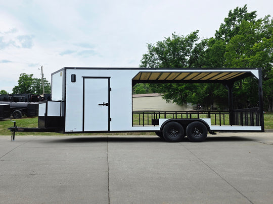 8.5X24 Hybrid W/ Roof and Gen. box 7' Interior Height left side picture 