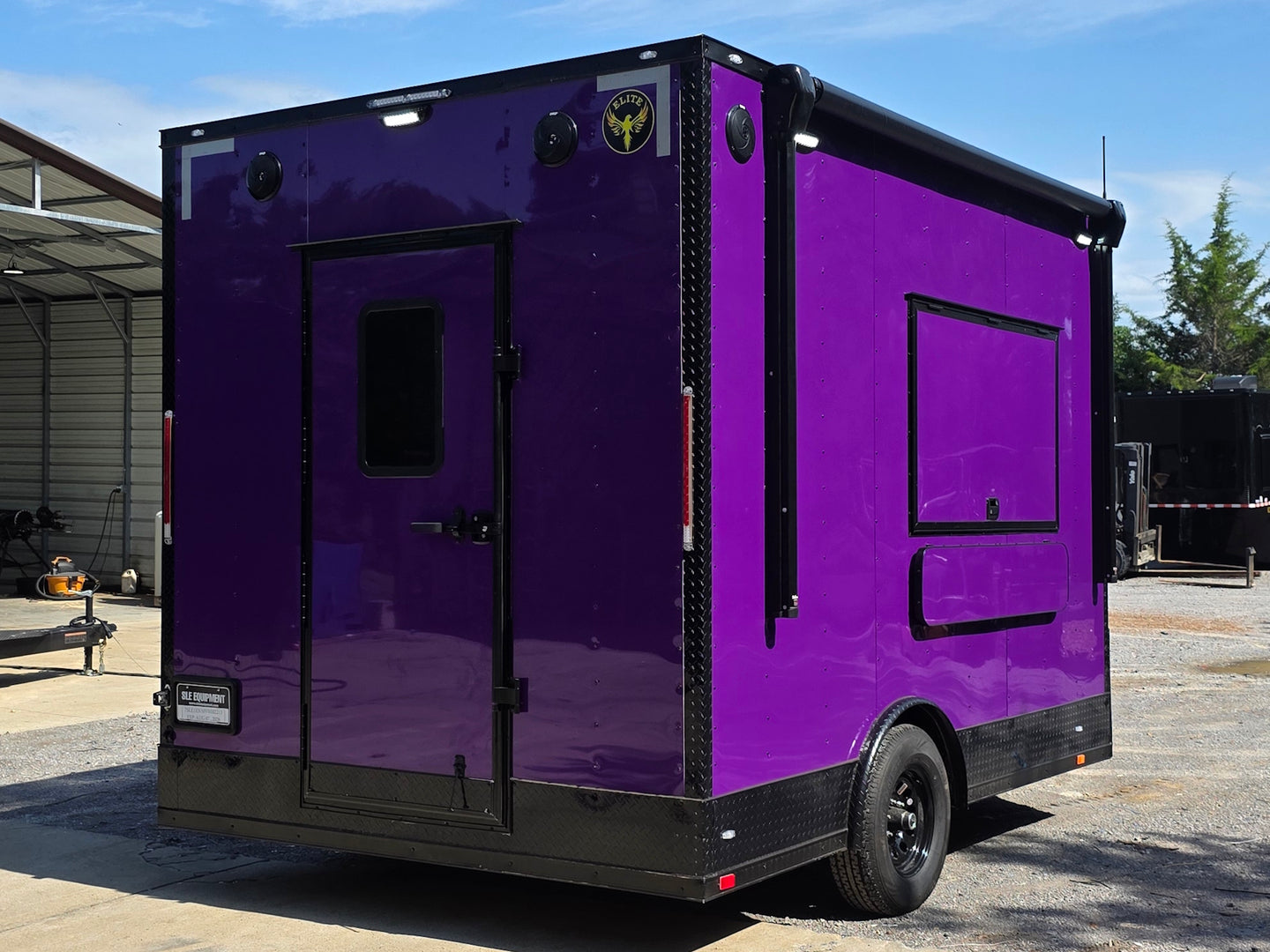 8.5' X 12' Purple With Blackout Food Event Catering and Vending Back right-angle picture 
