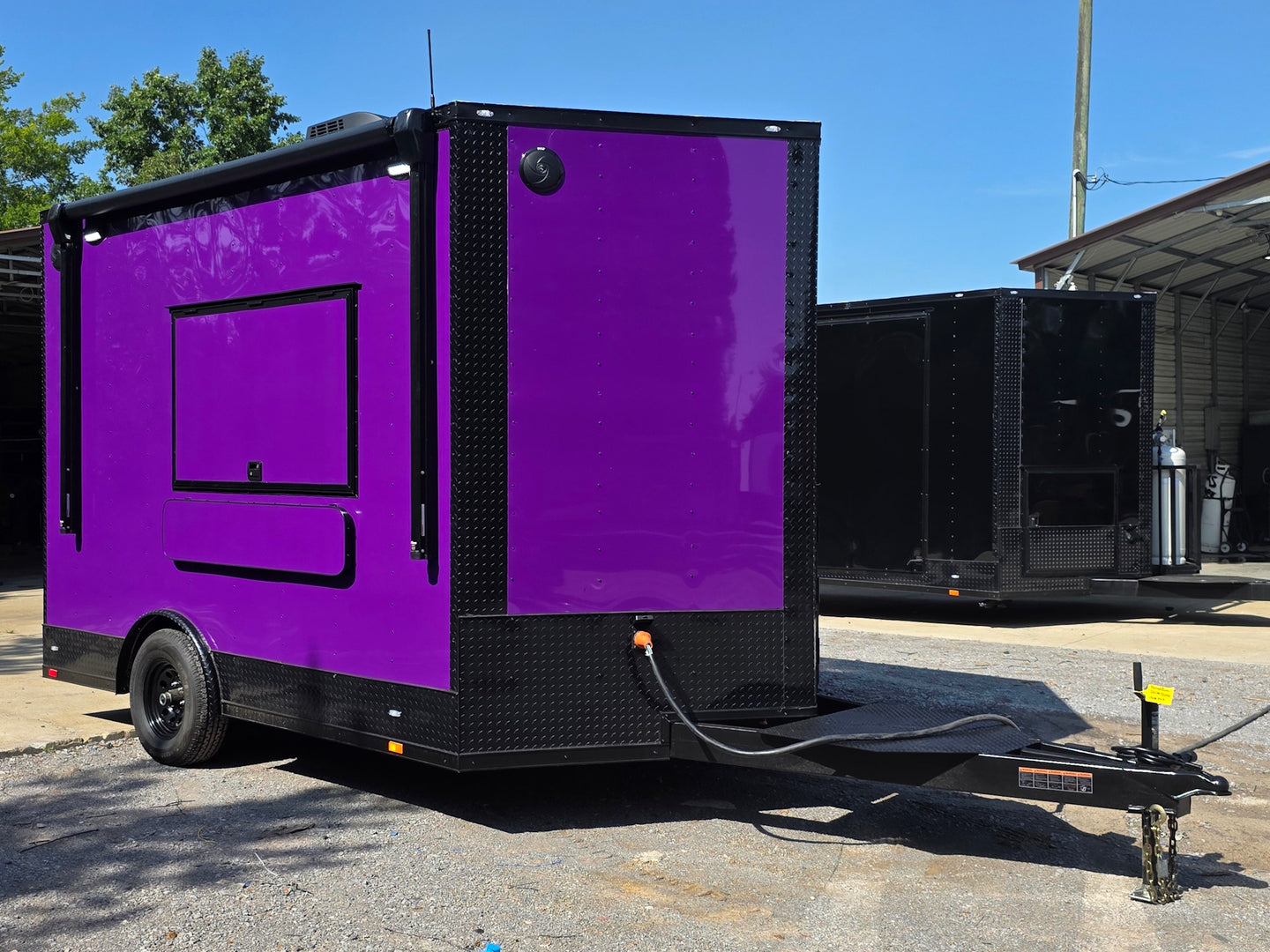 8.5' X 12' Purple With Blackout Food Event Catering and Vending Front left angle picture 