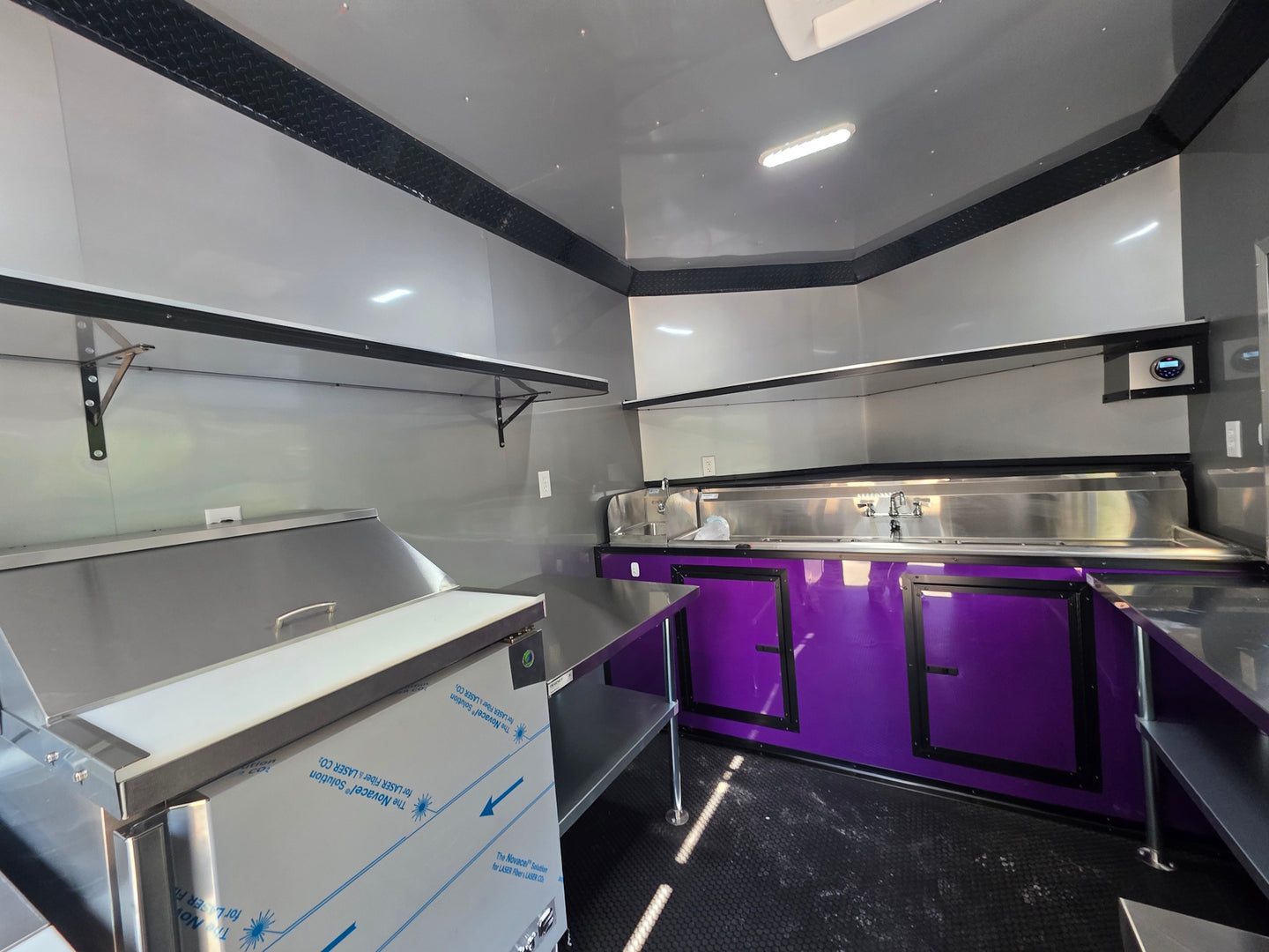 8.5' X 12' Purple With Blackout Food Event Catering and Vending interior back right angle picture 