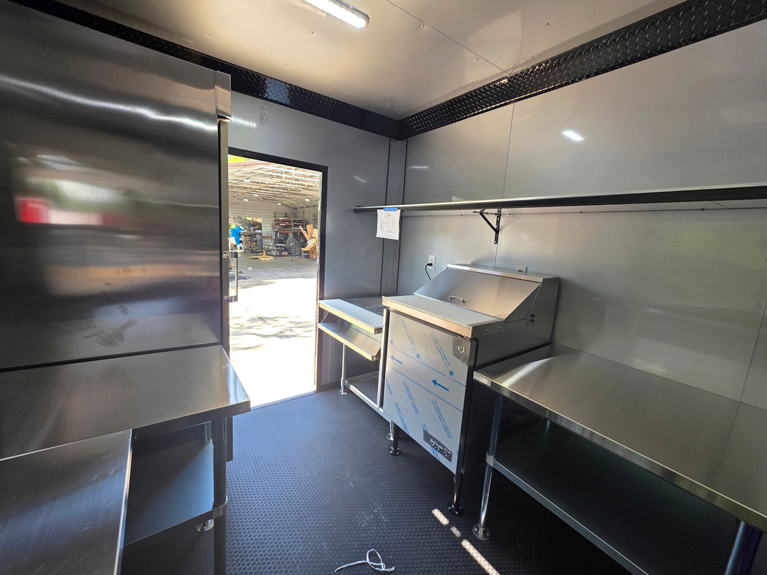 8.5' X 12' Purple With Blackout Food Event Catering and Vending Interior front left angle picture 