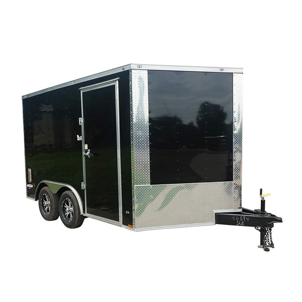 8.5x12 Black V - Nose Enclosed Trailer with Elect Pkg (2) 3500lb Axles Storage - SLE Equipment - 1