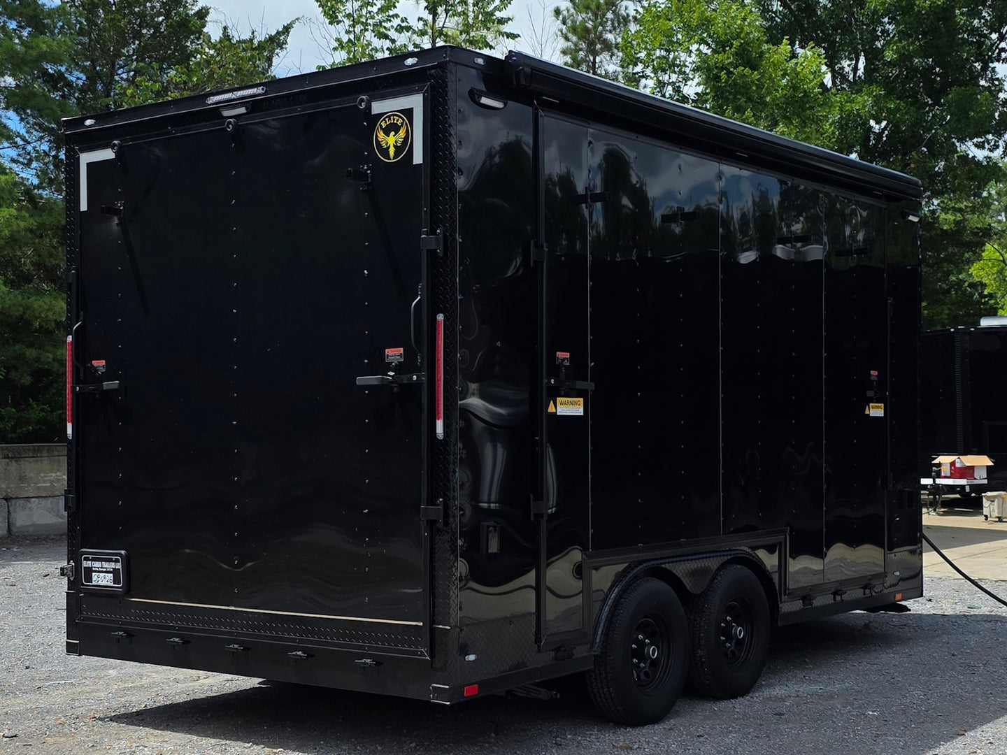 8.5' X 16' Custom Stage Trailer Mobile Event Marketing Promotional Showcase back right-angle picture 
