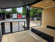 8.5' X 16' Custom Stage Trailer Mobile Event Marketing Promotional Showcase Front left angle picture 