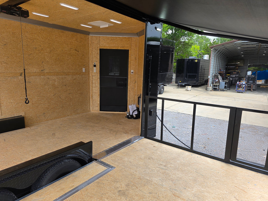 8.5' X 16' Custom Stage Trailer Mobile Event Marketing Promotional Showcase Porch back right-angle picture 