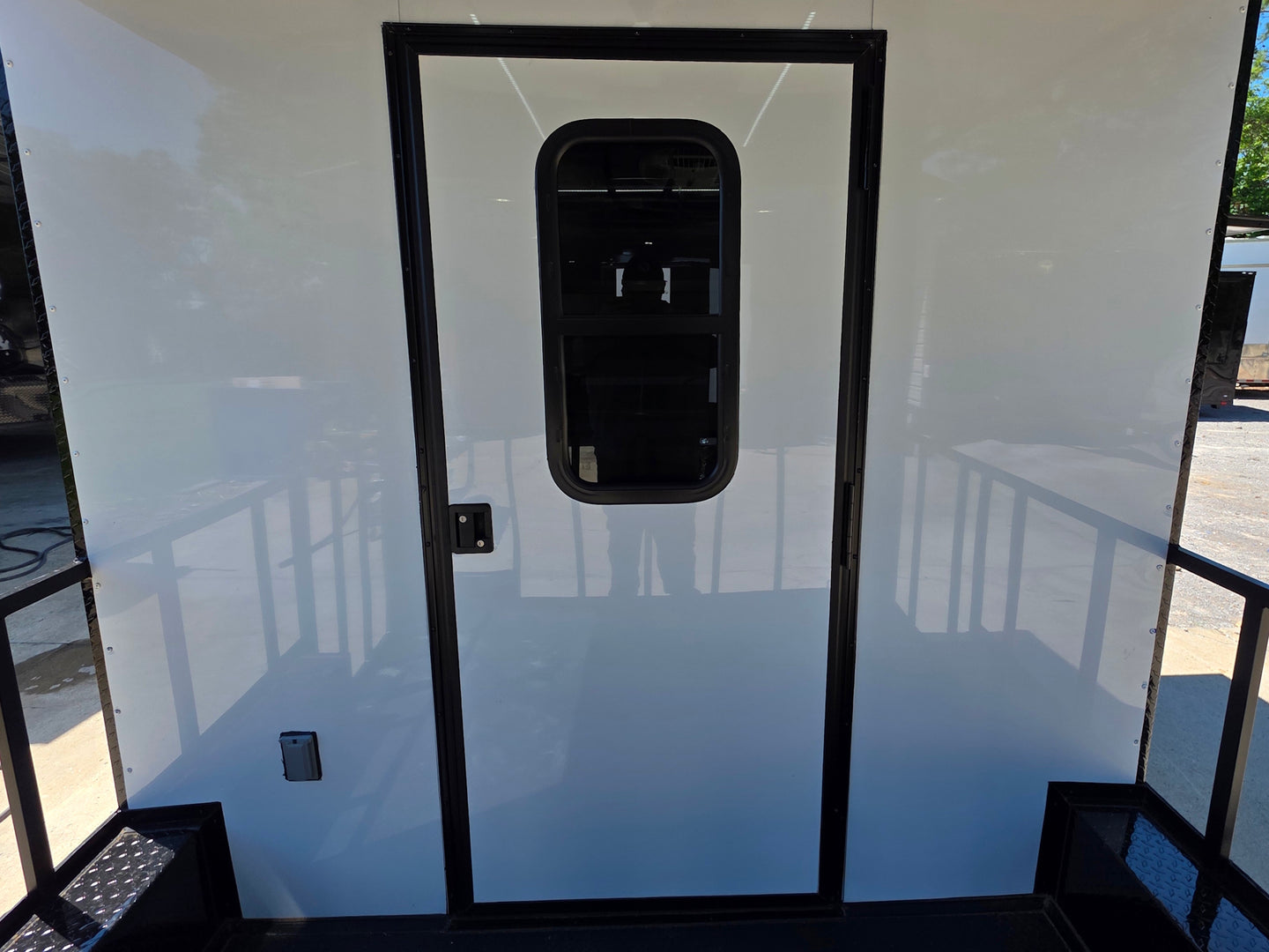 8.5’ X 16’ White Mobile kitchen food event concession trailer w/ 6’ Porch Entry door picture 