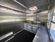 8.5’ X 16’ White Mobile kitchen food event concession trailer w/ 6’ Porch Interior back right angle picture 