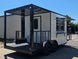 8.5’ X 16’ White Mobile kitchen food event concession trailer w/ 6’ Porch Open back right angle picture 