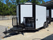 8.5’ X 16’ White Mobile kitchen food event concession trailer w/ 6’ Porch Open front right angle picture 