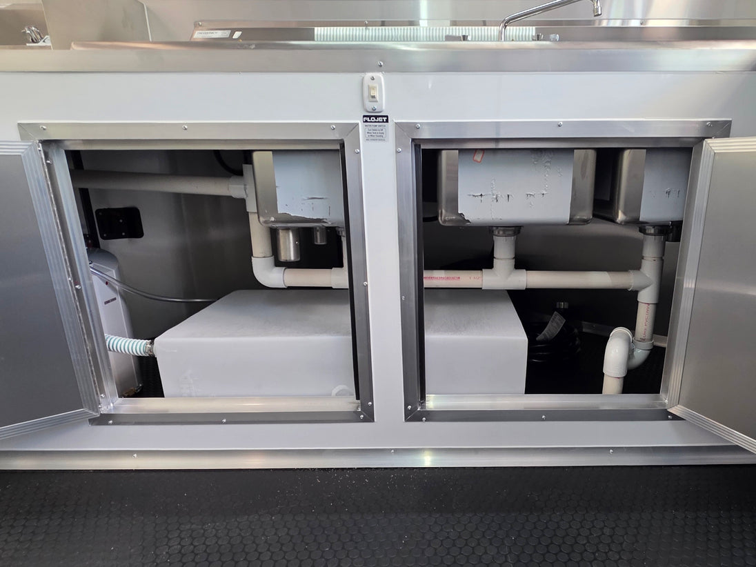8.5’ X 16’ White Mobile kitchen food event concession trailer w/ 6’ Porch Plumbing picture 
