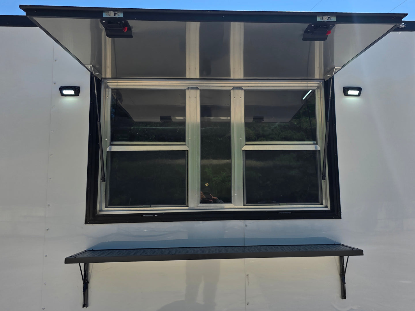 8.5’ X 16’ White Mobile kitchen food event concession trailer w/ 6’ Porch Window picture 