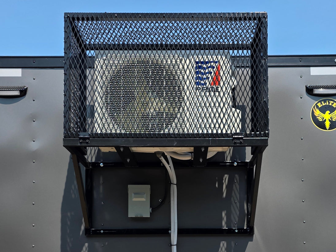 8.5' X 20' Charcoal Grey Custom Enclosed Trailer Mobile Office and Command Center AC picture 2 