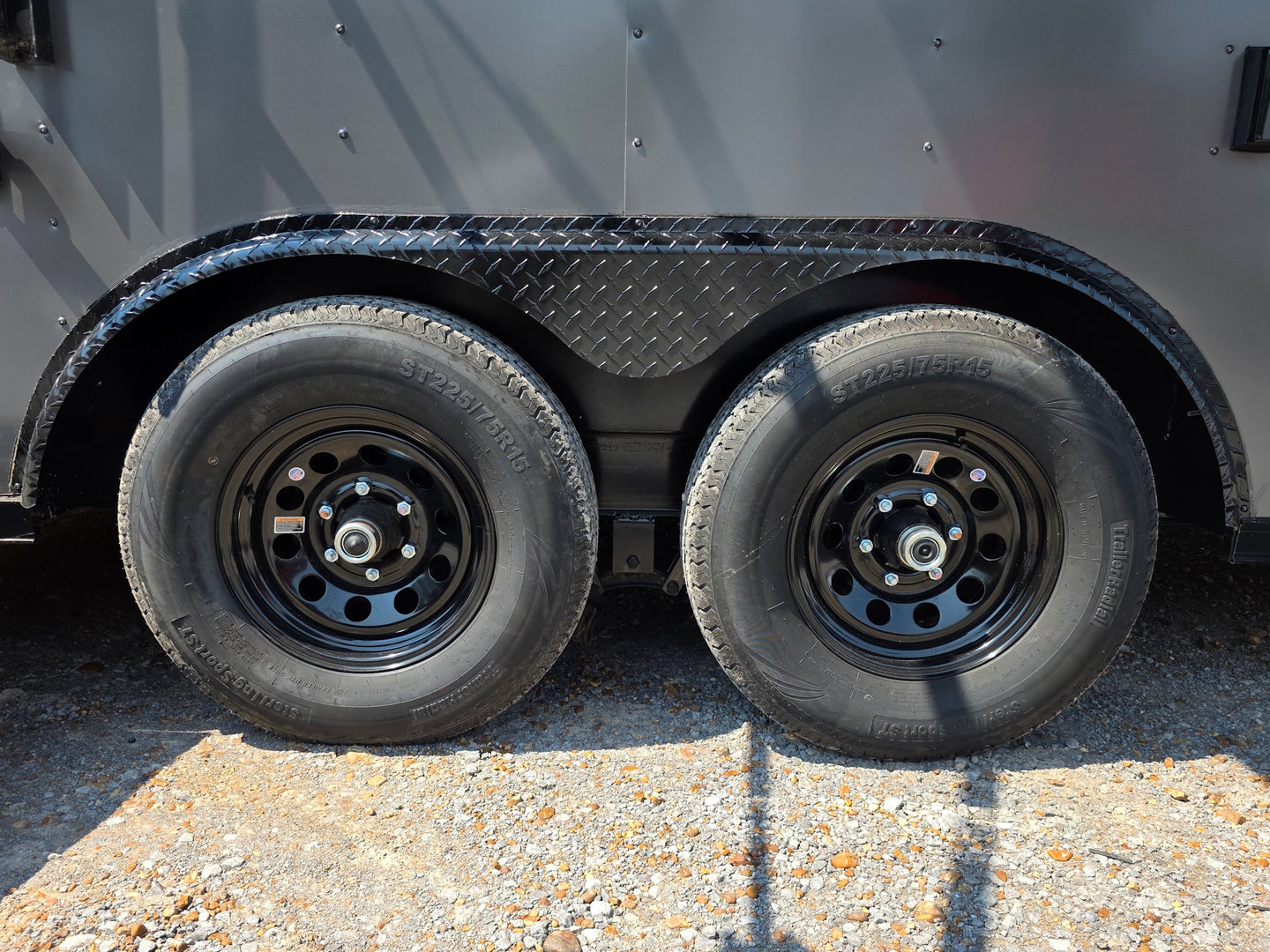 8.5' X 20' Charcoal Grey Custom Enclosed Trailer Mobile Office and Command Center Axel picture 
